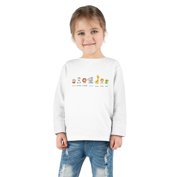 Toddler Long Sleeve Tee l Persian Weekdays and Cute Animals