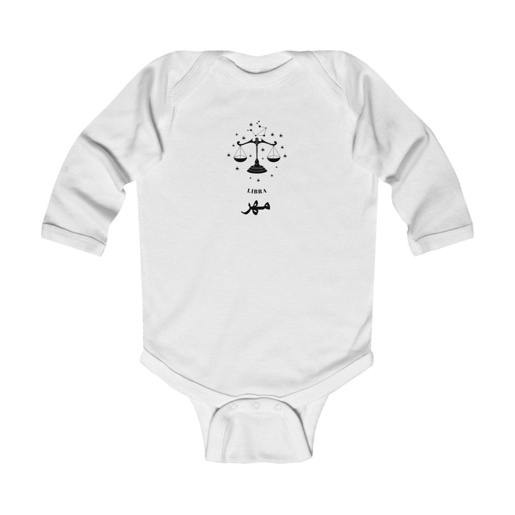 Infant Long Sleeve Bodysuit | Mehr or Libra Zodiac Sign